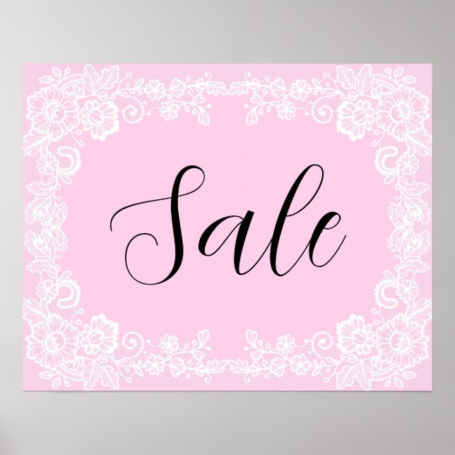 Rosa Verkaufszeichen, Boutique Verkaufszeichen, Ei Poster (Vorne)