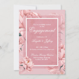 Rosa Verlobung Einladung