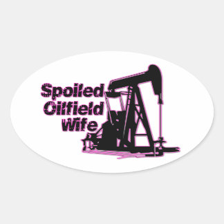 Rosa verwischte Oilfield-Ehefrau Ovaler Aufkleber