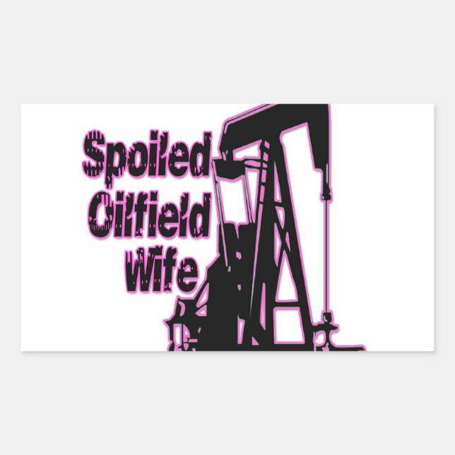 Rosa verwischte Oilfield-Ehefrau Rechteckiger Aufkleber (Vorderseite)