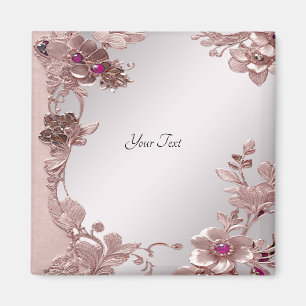 Rosa verzierte Blumenmagnet Magnet