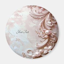 Rosa verzierte Perle und Blumenmagnet Magnet