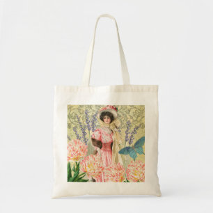 Rosa viktorianische Frau Regency Tragetasche
