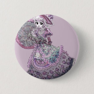 Rosa viktorianisches Anime-Mädchen gotisches Button