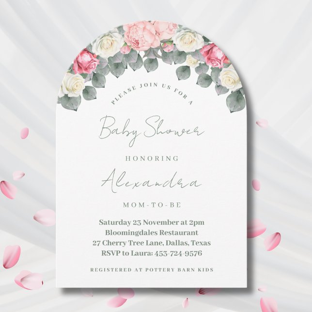 Rosa Vintag Gartenanlage Rose Kinderdusche Einladung (Von Creator hochgeladen)