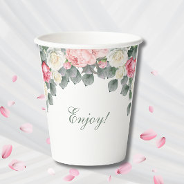 Rosa Vintag Gartenanlage Rose Kinderdusche Pappbecher