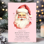 Rosa Vintag Retro Weihnachts-Party Einladung<br><div class="desc">Mit dieser Vintagen Retro Santa Claus Weihnachtsfeier laden Sie Ihre Gäste zu einem festlichen Feiertag ein. Dieses klassische Design besticht durch seine Vintage Retro-Aquarellfarbe Santa und strahlt Charme und Eleganz aus. Ideal für eine Ansammlung im Urlaub, die Einladung erlaubt es Ihnen, sich mit Ihren Event-Details, schaffen eine personalisierte Touch, die...</div>