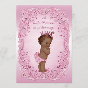 Rosa Vintage Babydusche der Prinzessin Einladung