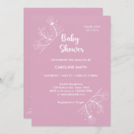 Rosa Vintage Babydusche Einladung