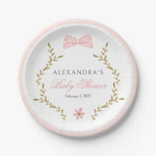 Rosa Vintage Babydusche Pappteller