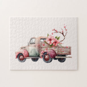 Rosa Vintage-Bauer-Lieferwagen