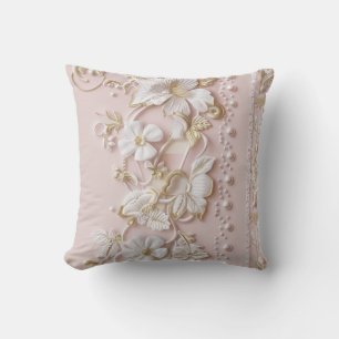 Rosa Vintage-Blumen-Wurfkissen Kissen