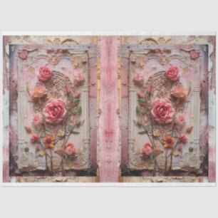 Rosa Vintage Blumengrunge Decoupage Seidenpapier