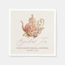 Rosa Vintage-Blumenteekanne Brautschauer-Tee