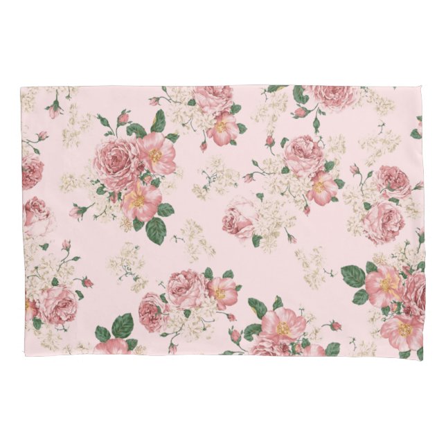 Rosa Vintage Blüte  Kissenbezug (Vorderseite)