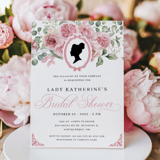 Rosa Vintage Brautdusche Einladung