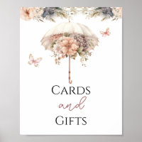 Rosa Vintage Dach-Duschkarten und Geschenke