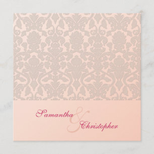 Rosa Vintage Damast Hochzeitseinladungen Einladung