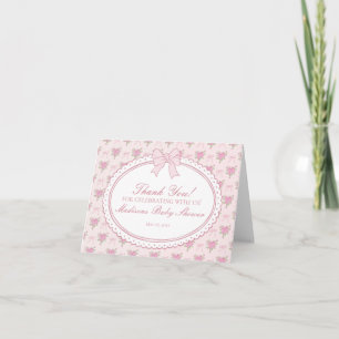 Rosa Vintage Fancy Floral Danksagungskarte  Dankeskarte
