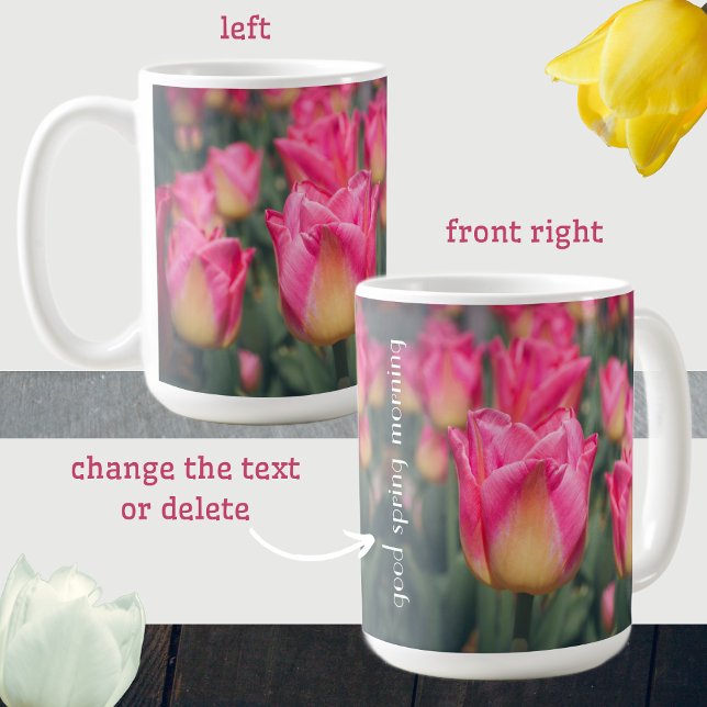 Rosa Vintage Federtulpen Kaffeetasse (Von Creator hochgeladen)