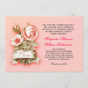 Rosa Vintage Hochzeit Einladungen
