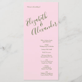 Rosa Vintage Hochzeit Menükarte