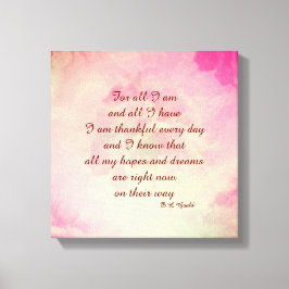 Rosa Vintage Inspirationsworte Leinwand