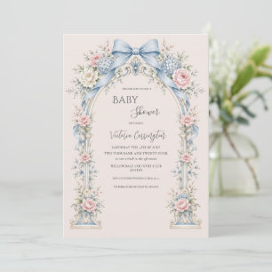 Rosa Vintage-Lauben Elegante Babyparty Einladung