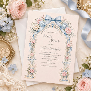 Rosa Vintage-Lauben Elegante Babyparty Einladung