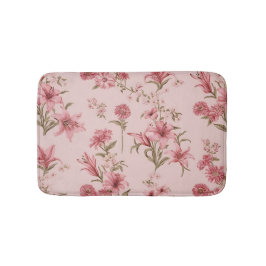 Rosa Vintage Lilien Blumencotagecore Badematte