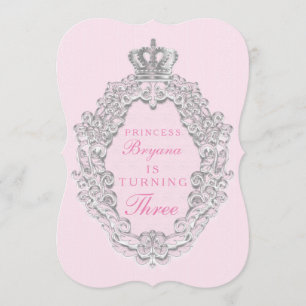 Rosa Vintage Märchenprinzessin Party Einladung