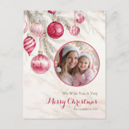 Rosa Vintage Ornamente Foto Postkarte