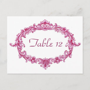 Rosa Vintage Oval Hochzeitsempfehlung Tischnummer