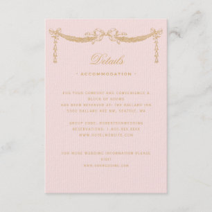 Rosa Vintage Paris Bow Swag Glam Details Begleitkarte