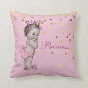 Rosa Vintage Prinzessin Baby Gold Confetti Kissen