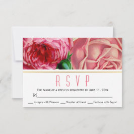 Rosa Vintage Rose Blütenhochzeit RSVP Reaktion