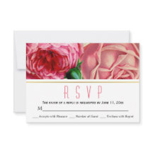 Rosa Vintage Rose Blütenhochzeit RSVP Reaktion