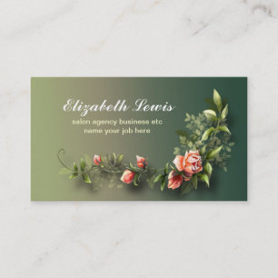 Rosa Vintage Rose Bouquet Elegante Visitenkarte