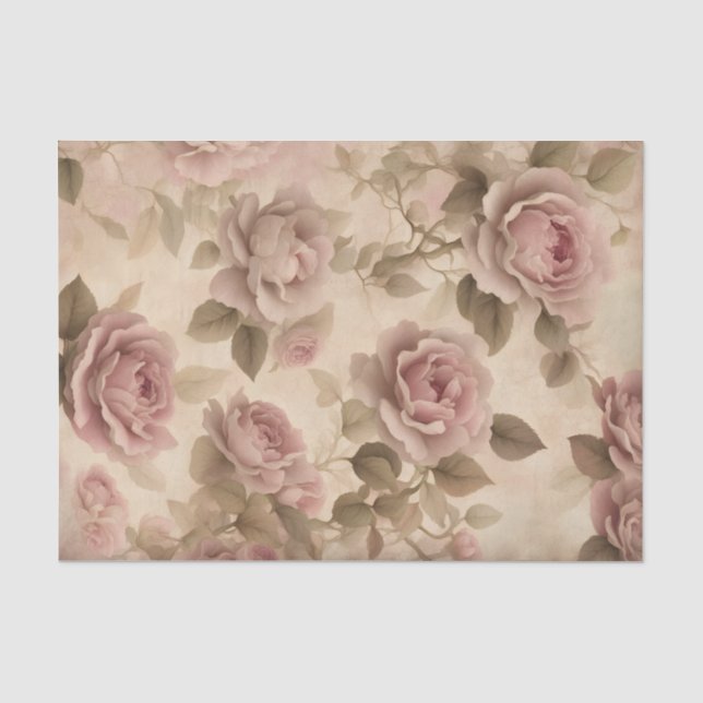 Rosa Vintage Rose, decoupiert Seidenpapier (Vorderseite)
