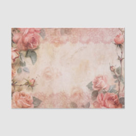 Rosa Vintage Rose Dekoupage Pattern Seidenpapier