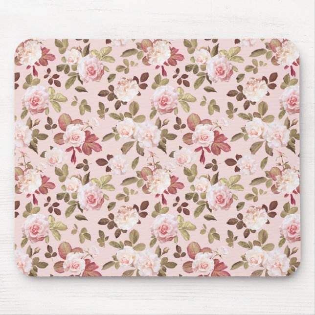 Rosa Vintage Rose Mousepad (Vorne)