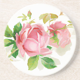 Rosa Vintage Rosen Getränkeuntersetzer