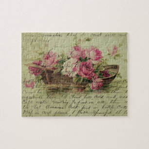 Rosa Vintage-Rosen und Boot