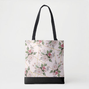 Rosa Vintage-Rosenmuster Tasche