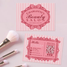 Rosa Vintage-Schleifenrahmen-Schönheitssalon-Gesch
