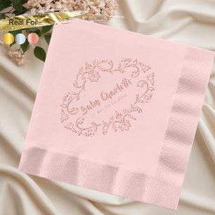 Rosa Vintage Viktorianische Babydusche Servietten Mit Folie