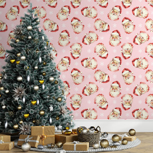 Rosa Vintage Weihnachtsmann Weihnachten Tapete