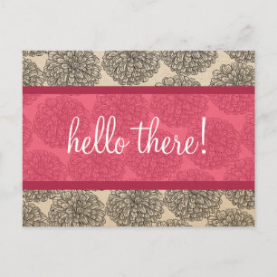 Rosa Vintage Zinnia Postkarte