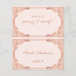 Rosa Vintager Gast Name Wedding Platzkarte