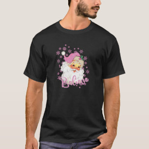 Rosa Vintager Weihnachtsmann Niedliche Weihnachtss T-Shirt
